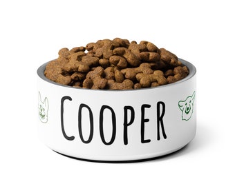 Personalized Pet Bowl with Puppy Drawings