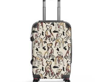 Beige Dog Motif Themed Hard-shell suitcase (3 sizes)