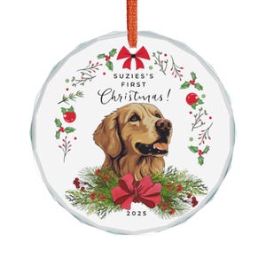 Gepersonaliseerde hondenkerstornament, aangepast huisdiercadeau, decoratie voor de feestdagen, eerste kerstaandenken, leuk hondenliefhebbercadeau, unieke boomdecoratie