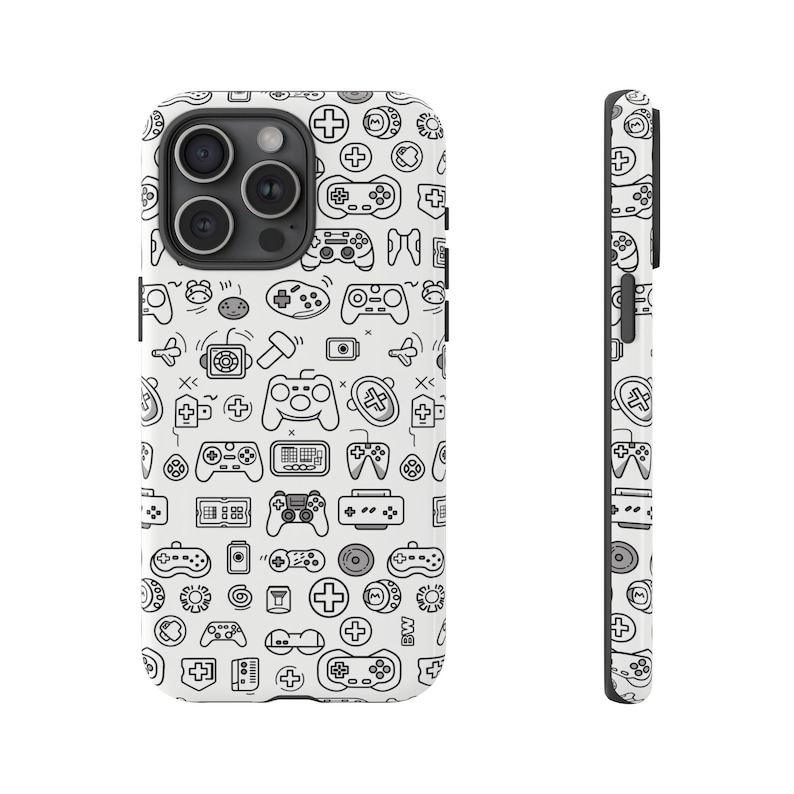 a phone case with a game controller pattern on it