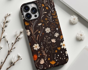 Pretty autumn wildflower aesthetic floral phone case for iPhone 16 15 14 13 12 11 Pro Max X XR XS 8 Galaxy S25 S24 S23 S22 S21 Google Pixel