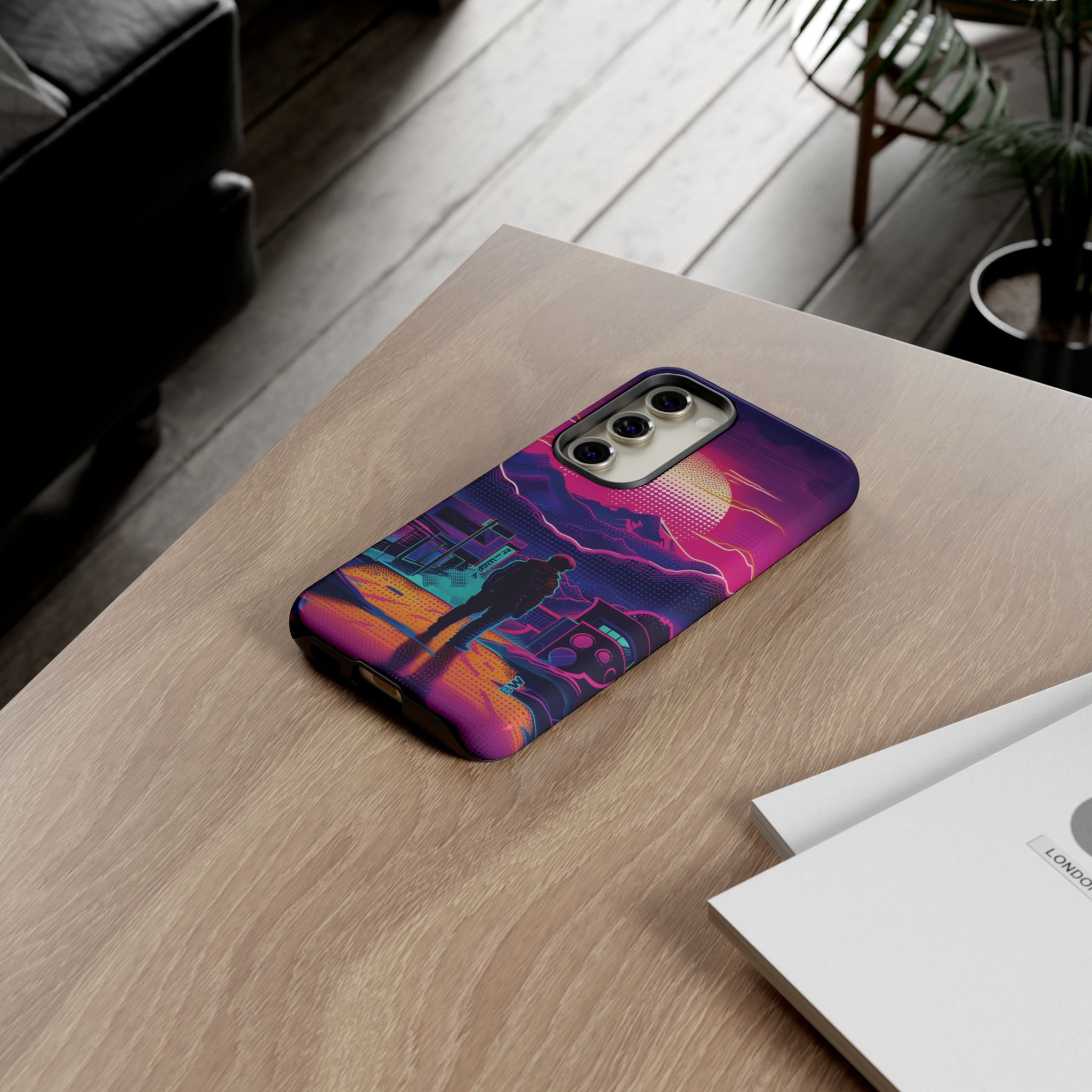 Synthwave Mountain Town Retro 80s Aesthetic Phone Case for iPhone 8 X ...