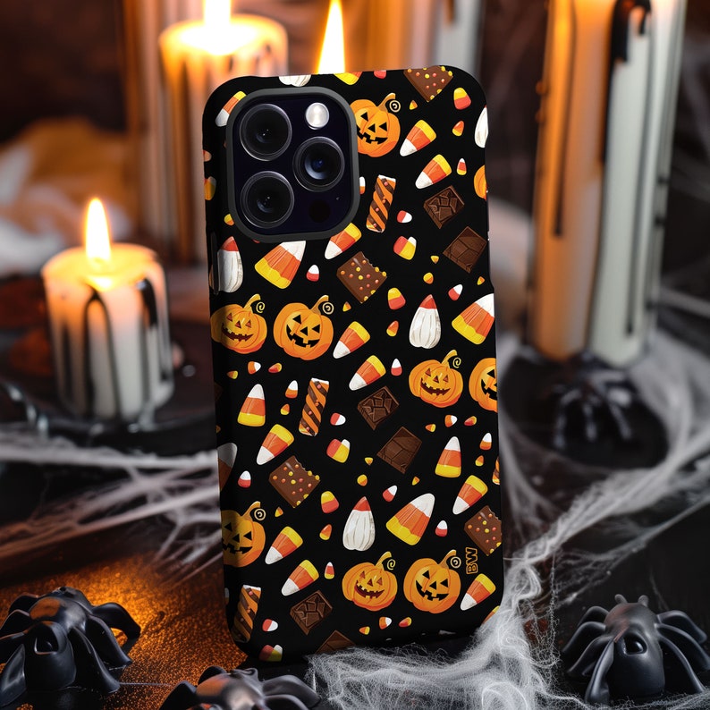 Cute candy corn pattern Halloween phone case cover for iPhone 15 14 13 12 11 Pro Max X XR XS 8, Samsung S20 S21 S22 S23 S24, Google Pixel image 1