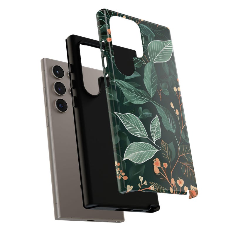 Green botany aesthetic flower phone case cover for iPhone 8 X XR XS 11 12 13 14 15 Pro Max, Samsung Galaxy S24 S23 S22, Google Pixel image 7
