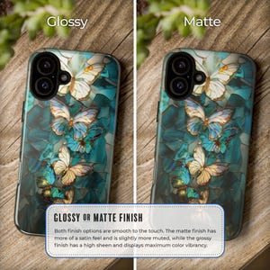 Pretty butterfly stained glass mosaic phone case for iPhone 17 16 15 14 13 12 11 Pro Max X XR XS 8 Samsung S26 S25 S24 S23 S22 Google Pixel image 4