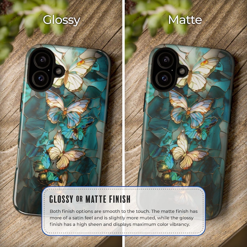 Pretty butterfly stained glass mosaic phone case for iPhone 17 16 15 14 13 12 11 Pro Max X XR XS 8 Samsung S26 S25 S24 S23 S22 Google Pixel image 4