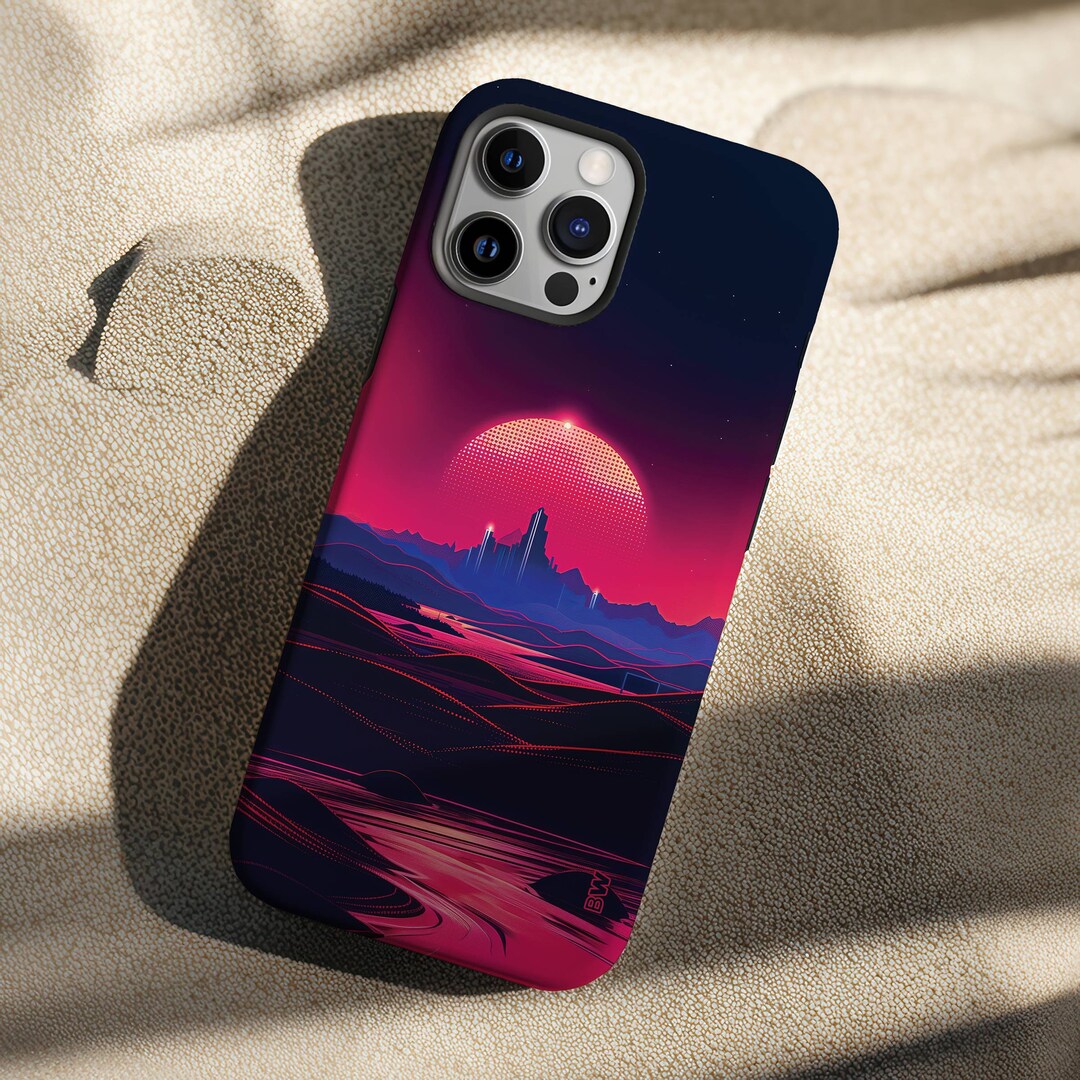 Synthwave Future City Retro 80s Aesthetic Phone Case for iPhone 8 X XR ...