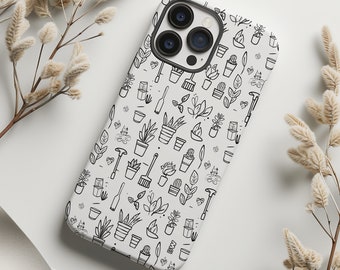 Cute gardening pattern aesthetic phone case cover for iPhone 15 14 13 12 11 Pro Max X XR XS 8, Samsung S20 S21 S22 S23 S24, Google Pixel