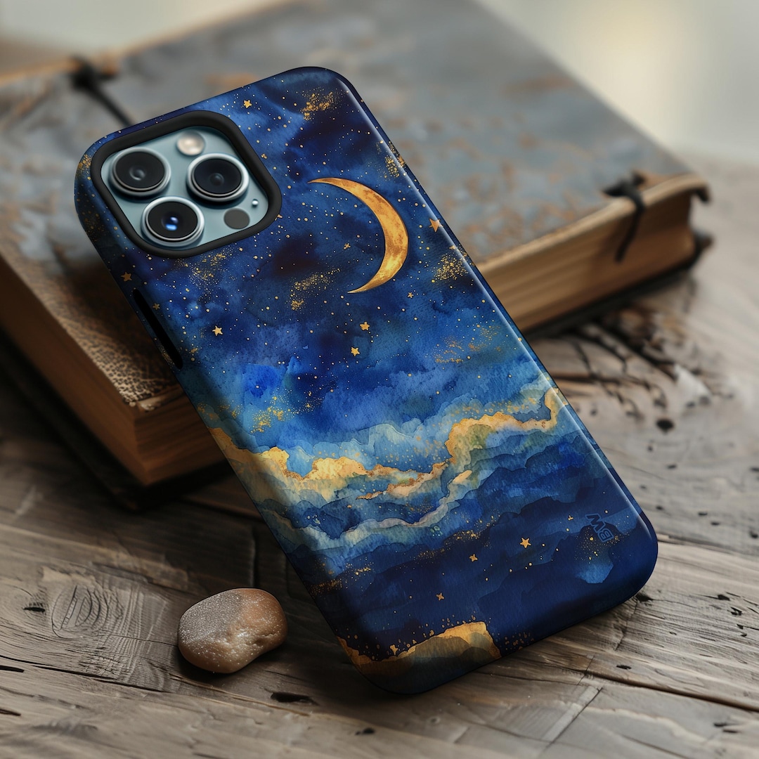 Moon and Stars Surreal Celestial Star Phone Case Cover for iPhone 15 14 ...