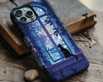 Familiar in waiting witchy anime black cat phone case for iPhone 18 17 16 15 14 13 12 11 Pro Max X Samsung S26 S25 S24 S23 S22 Google Pixel