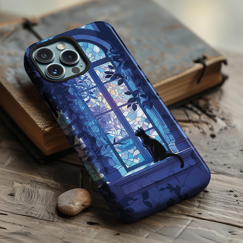 Familiar in waiting witchy anime black cat phone case for iPhone 18 17 16 15 14 13 12 11 Pro Max X Samsung S26 S25 S24 S23 S22 Google Pixel image 1