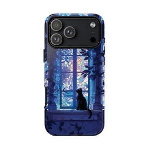 Familiar in waiting witchy anime black cat phone case for iPhone 18 17 16 15 14 13 12 11 Pro Max X Samsung S26 S25 S24 S23 S22 Google Pixel image 4