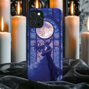 Vampire couple dancing dark fantasy anime phone cover for iPhone 16 15 14 13 12 11 Pro Max X XR XS 8 Galaxy S20 S21 S22 S23 S24 Google Pixel