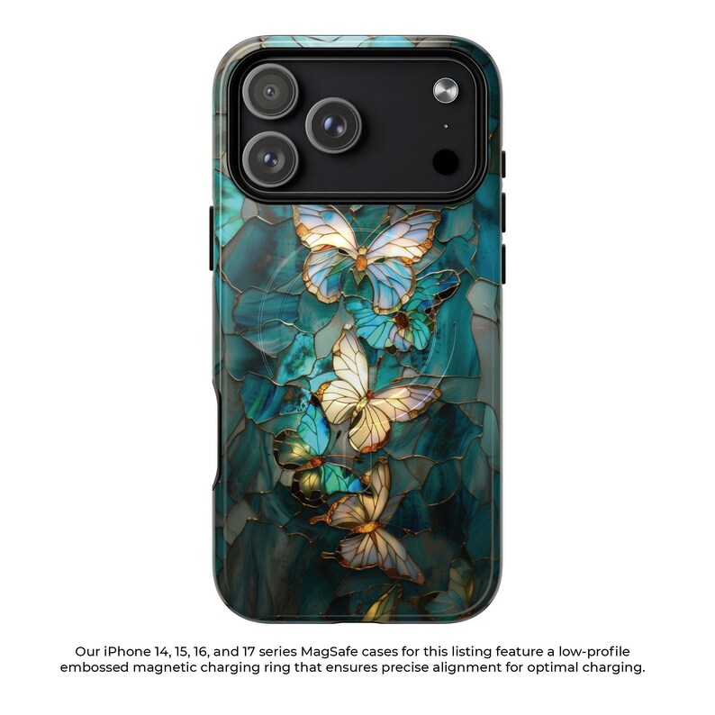 Pretty butterfly stained glass mosaic phone case for iPhone 17 16 15 14 13 12 11 Pro Max X XR XS 8 Samsung S26 S25 S24 S23 S22 Google Pixel image 5