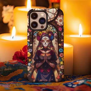 La Catrina Day of the Dead aesthetic phone case for iPhone 8 X XR XS 11 12 13 14 15 16 Pro Max, Samsung Galaxy S24 S23 S22, Google Pixel