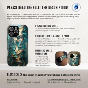 Pretty butterfly stained glass mosaic phone case for iPhone 17 16 15 14 13 12 11 Pro Max X XR XS 8 Samsung S26 S25 S24 S23 S22 Google Pixel image 3