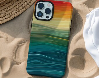 Summer beach wave modern aesthetic abstract case for iPhone 16 15 14 13 12 11 Pro Max X XR XS 8 Samsung S20 S21 S22 S23 S24 S25 Google Pixel
