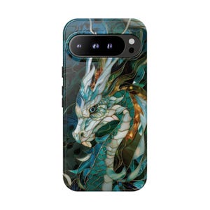 Chinese dragon stained glass mosaic phone case for iPhone 17 16 15 14 13 12 11 Pro Max X XR XS Samsung S26 S25 S24 S23 S22 Google Pixel afbeelding 10