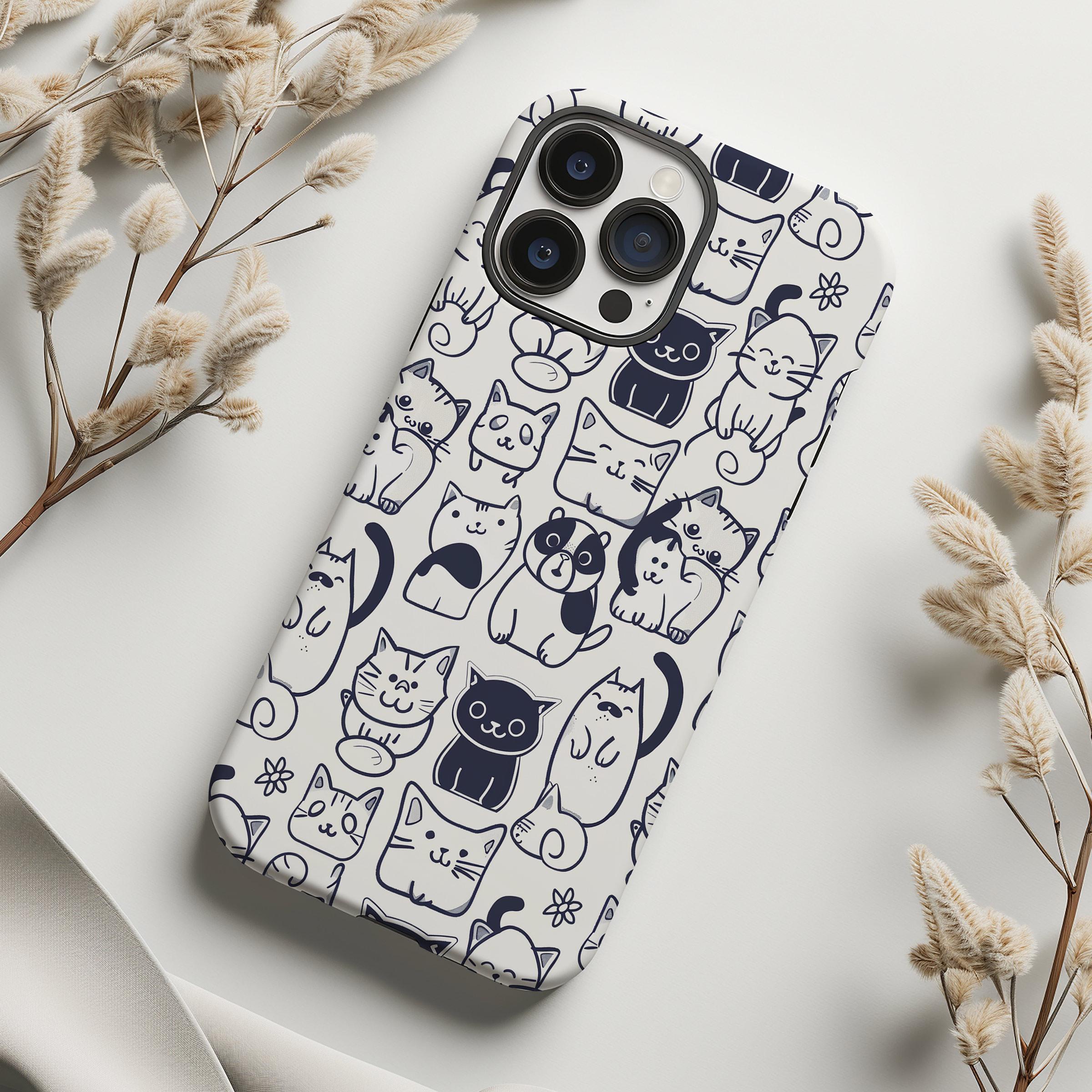 Kawaii cat and dog pattern cute pet lover phone case for iPhone 15 14 13 12 11 Pro Max X XR XS 8