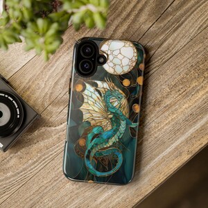 Majestic dragon stained glass mosaic phone case for iPhone 17 16 15 14 13 12 11 Pro Max X XR 8 Galaxy S26 S25 S24 S23 S22 Google Pixel image 3