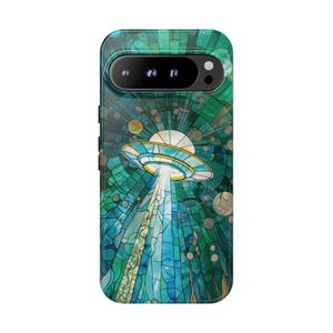 UFO alien starseed stained glass aesthetic phone case for iPhone 17 16 15 14 13 12 11 Pro Max X XR Galaxy S26 S25 S24 S23 S22 Google Pixel image 9
