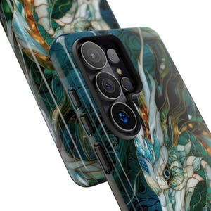 Chinese dragon stained glass mosaic phone case for iPhone 17 16 15 14 13 12 11 Pro Max X XR XS Samsung S26 S25 S24 S23 S22 Google Pixel afbeelding 8
