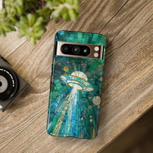 UFO alien starseed stained glass aesthetic phone case for iPhone 17 16 15 14 13 12 11 Pro Max X XR Galaxy S26 S25 S24 S23 S22 Google Pixel image 10