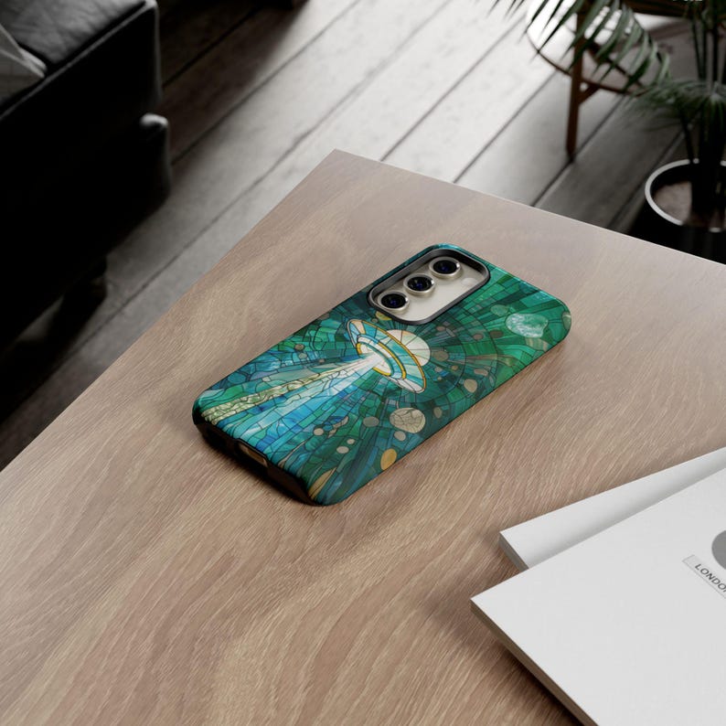 UFO alien starseed stained glass aesthetic phone case for iPhone 17 16 15 14 13 12 11 Pro Max X XR Galaxy S26 S25 S24 S23 S22 Google Pixel image 8