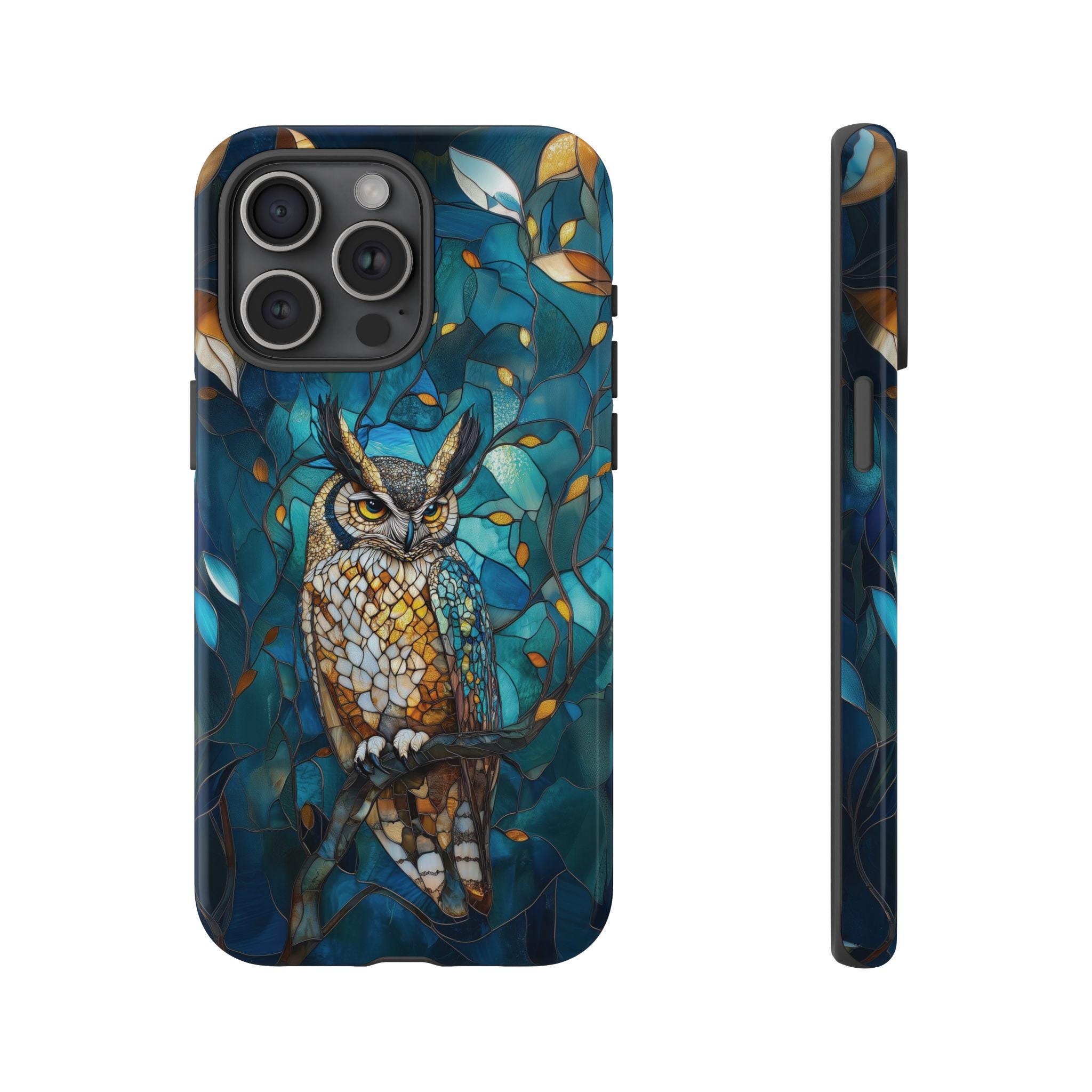 Great Horned Owl Stained Glass Aesthetic Phone Case for iPhone 8 X XR ...