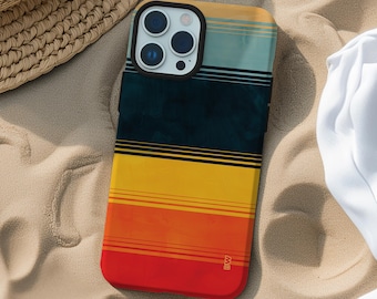 Spectrum band aesthetic retro stripes phone case for iPhone 15 14 13 12 11 Pro Max X XR XS 8, Samsung S20 S21 S22 S23 S24, Google Pixel