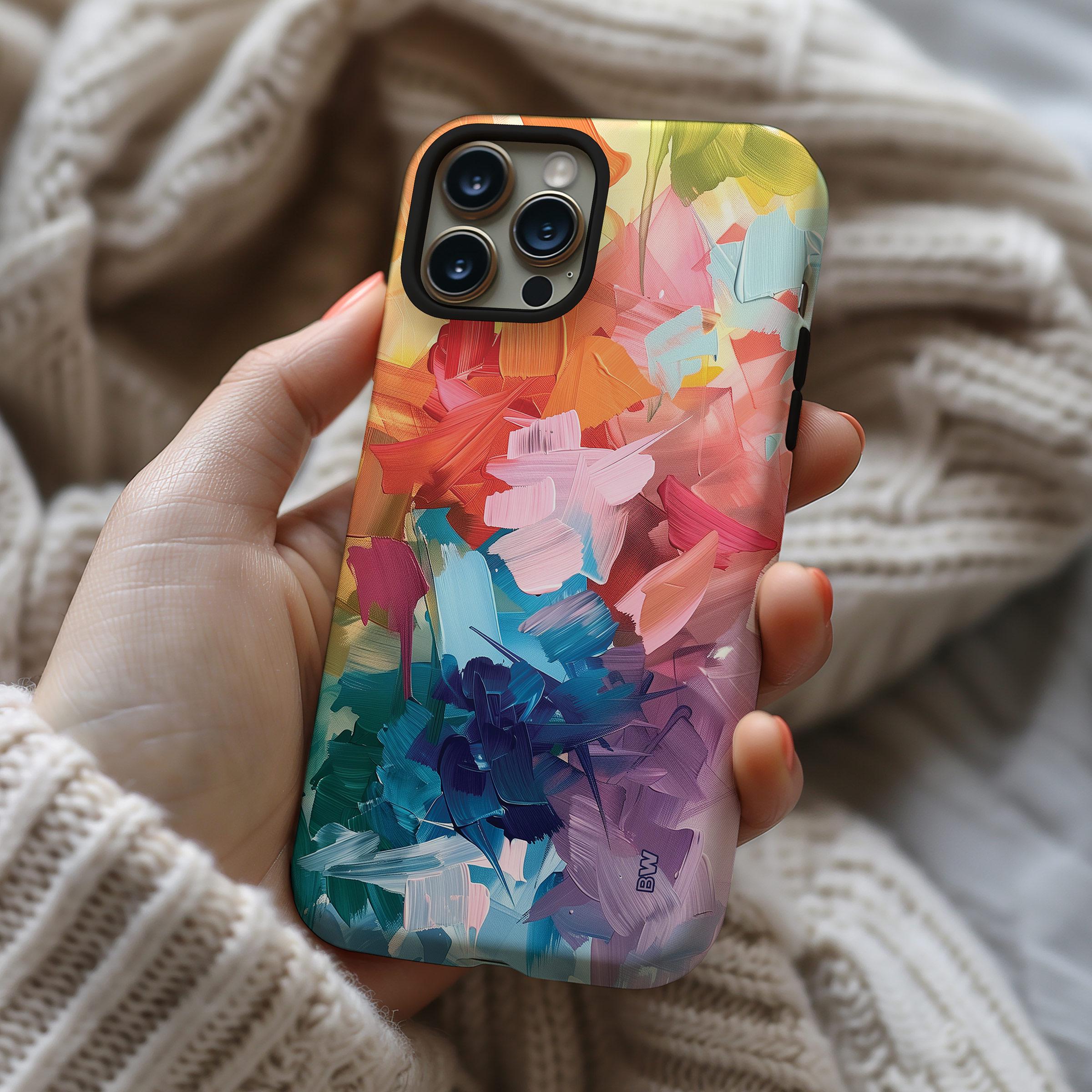 Paint palette modern aesthetic abstract case cover for iPhone 8 X XR XS 11 12 13 14 15 16 Pro Max, Samsung Galaxy S24 S23 S22, Google Pixel