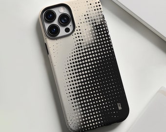Halftone grayscale modern aesthetic abstract case for iPhone 16 15 14 13 12 11 Pro Max X XR XS 8, Samsung S20 S21 S22 S23 S24, Google Pixel