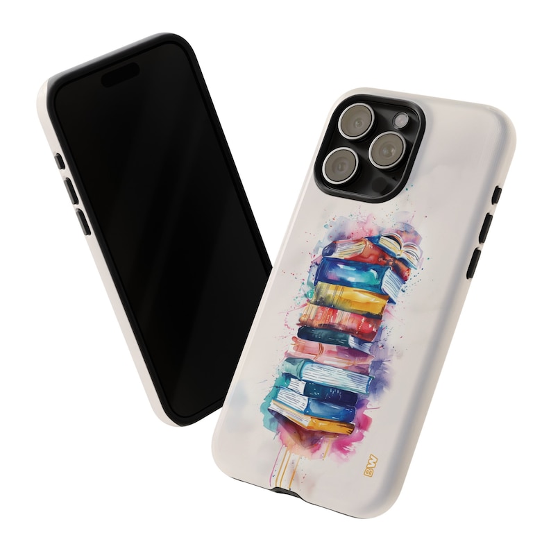Watercolor Bookstack Bookish Phone Case Gift for Book Lovers for iPhone ...