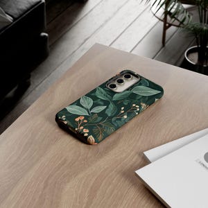 Green botany aesthetic flower phone case cover for iPhone 8 X XR XS 11 12 13 14 15 Pro Max, Samsung Galaxy S24 S23 S22, Google Pixel image 8
