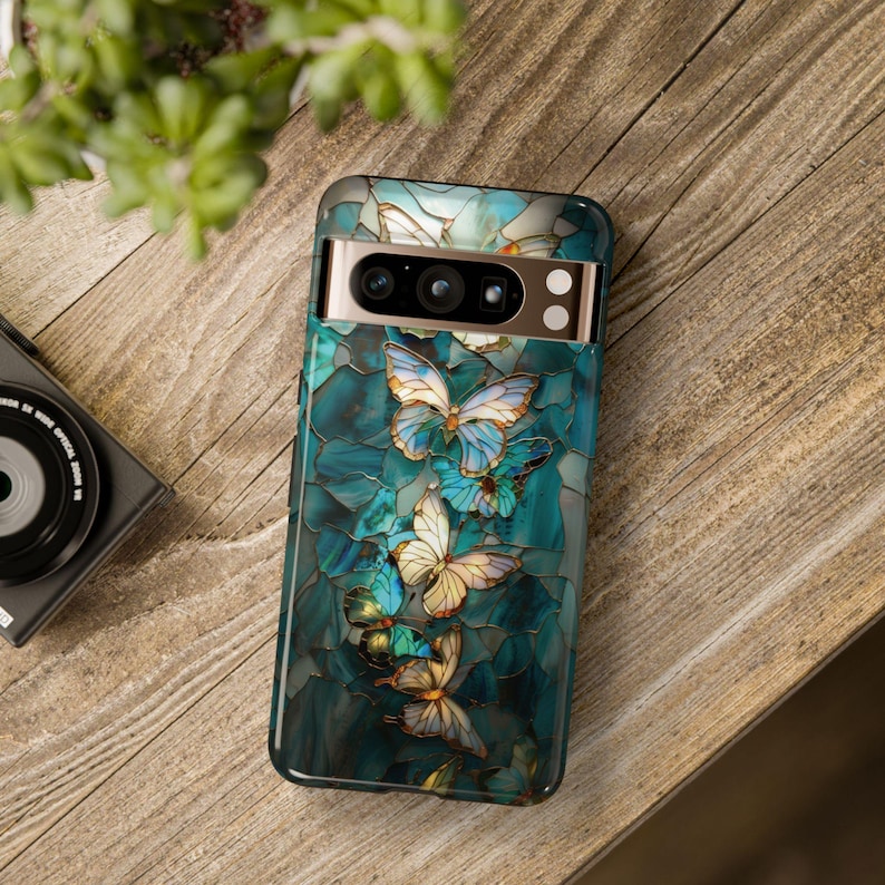 Pretty butterfly stained glass mosaic phone case for iPhone 17 16 15 14 13 12 11 Pro Max X XR XS 8 Samsung S26 S25 S24 S23 S22 Google Pixel image 11