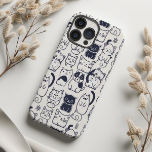Kawaii cat and dog pattern cute pet lover phone case for iPhone 15 14 13 12 11 Pro Max X XR XS 8, Samsung S20 S21 S22 S23 S24, Google Pixel