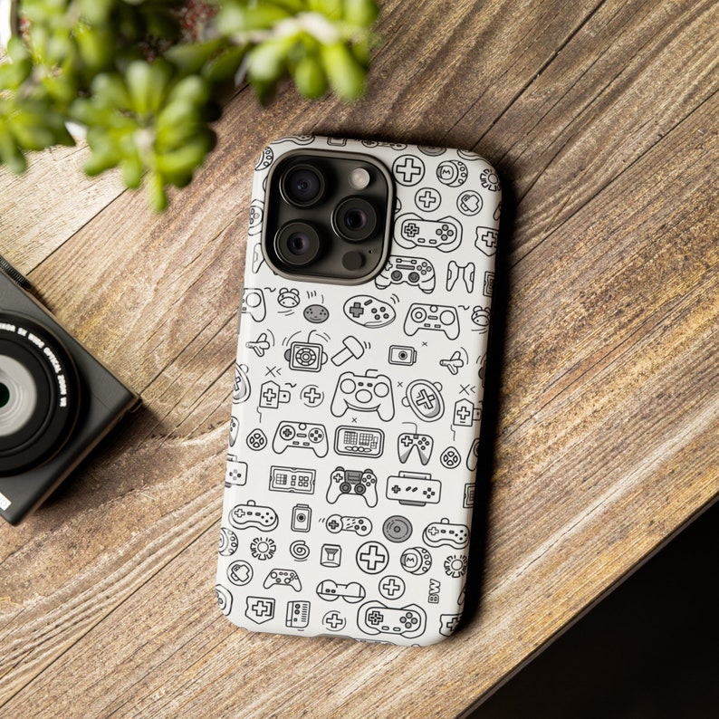 a phone case sitting on top of a wooden table