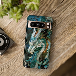 Chinese dragon stained glass mosaic phone case for iPhone 17 16 15 14 13 12 11 Pro Max X XR XS Samsung S26 S25 S24 S23 S22 Google Pixel afbeelding 11