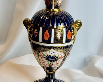 Jarrón Imari vintage de Royal Crown Derby, 23,5 cm
