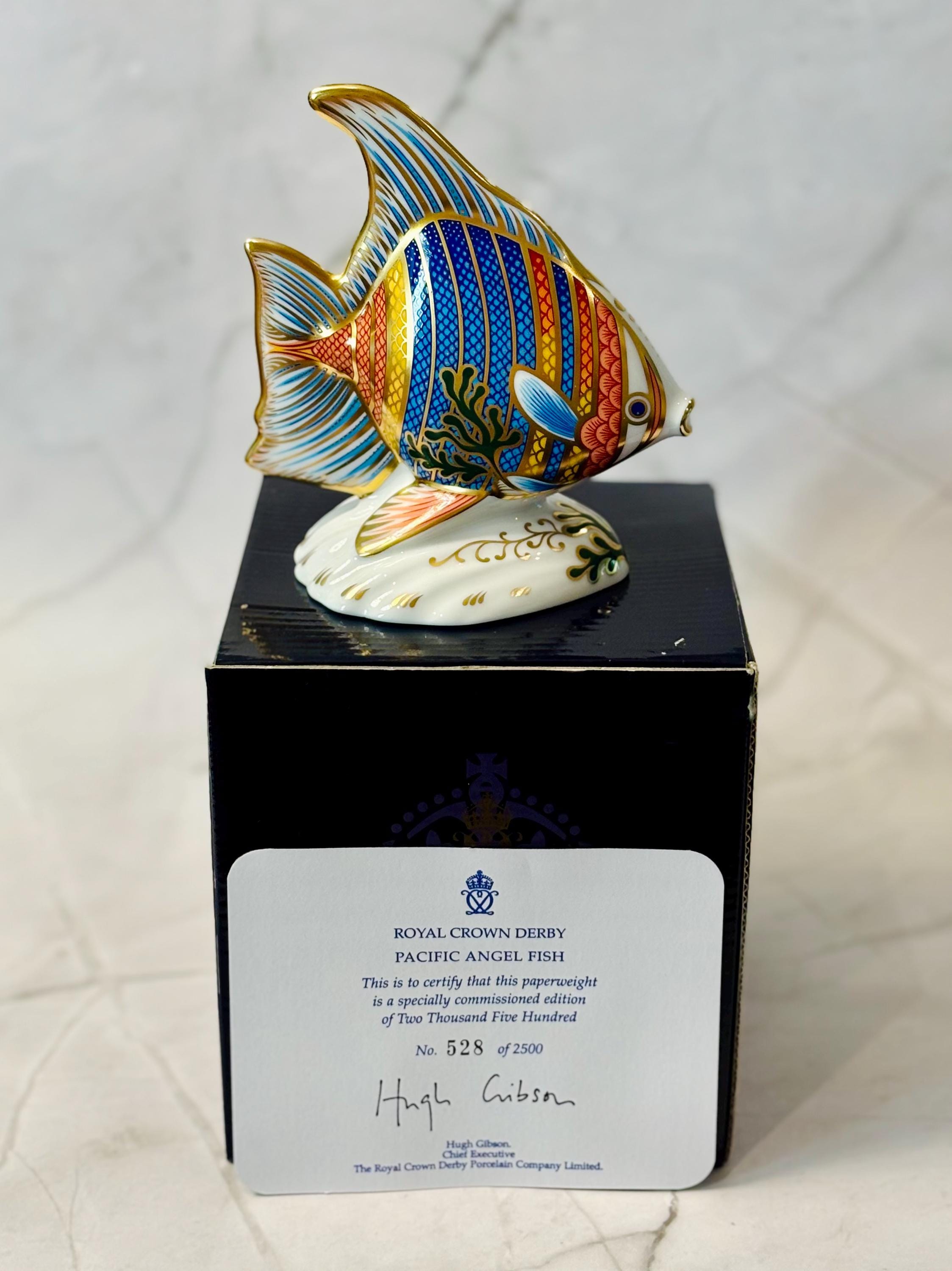 Royal Crown Derby Paperweight Pacific Angel Fish .boxed With