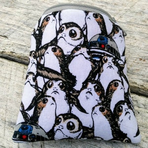 Star Wars mini zipper pouch. Little change purse. Porgs and R2D2 coin wallet. image 2