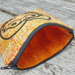Bearded dragon zipper pouch. Great gift for beardie parents. I heart lizards and reptiles. Change purse. Orange lizard lover bag image 5