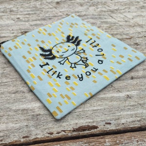 Cute axolotl zipper pouch. I like you a lotl. Little mint change purse. Salamander lovers gift idea. Fabric bag. image 4