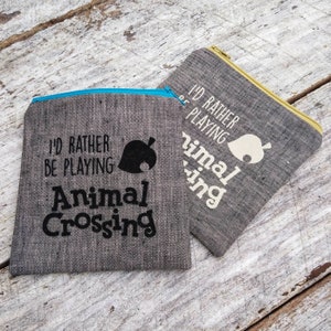 Preferirei giocare al marsupio di Animal Crossing. Borsa piccola con cerniera. Idea regalo carina. Porta monete