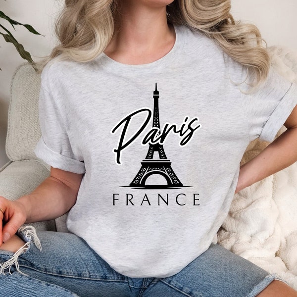 Eiffel Tower Paris Skyline T-shirt, France Graphic Tee, Trendy French Souvenir Shirt, Unisex Top, Stylish Gift for Travel Lovers, Unisex Tee