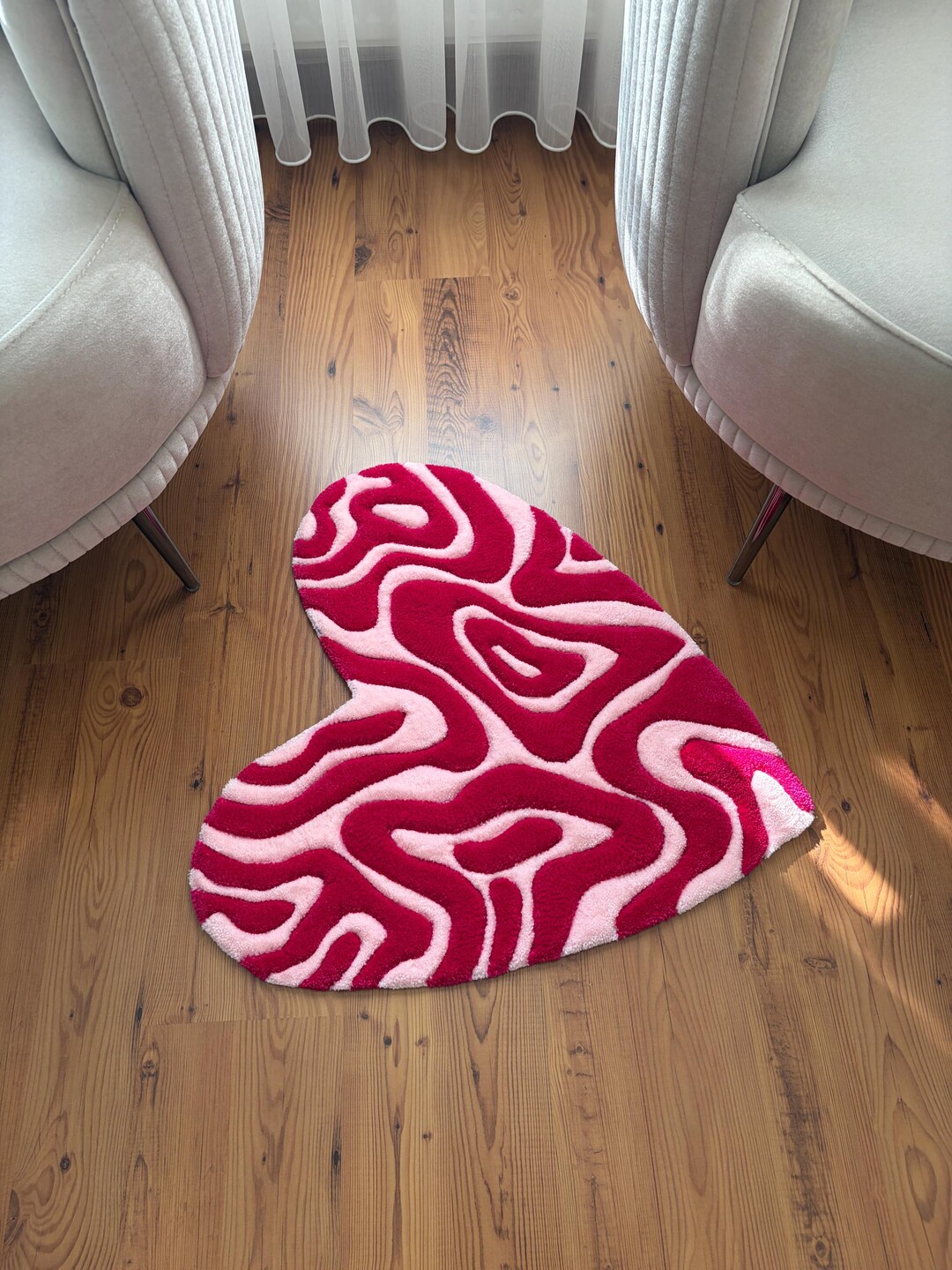 Heart Rug Mc Heart Tufted Rug, Pink Aesthetic Heart Rug, Cute Bathroom Rug ...