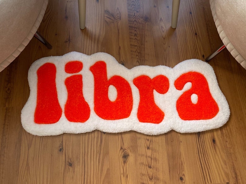 Libra Coin Rug Handmade Libra Tufted Rug, Unique Rugs Zodiac Sign Gift, Carpet for ...