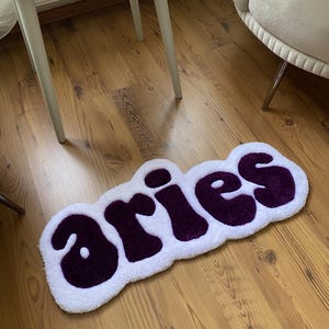 Handmade Tufted Aries Zodiac Rug, Cozy Aries Sign Rug, Unique Tufted ...