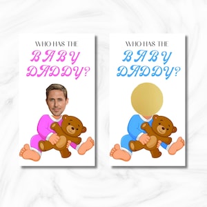 IMPRIMÉ Jeu de baby shower qui a le papa, jeu à gratter trouver le papa, jeu de baby shower, jeu de cartes à gratter, jeux de baby shower, papa