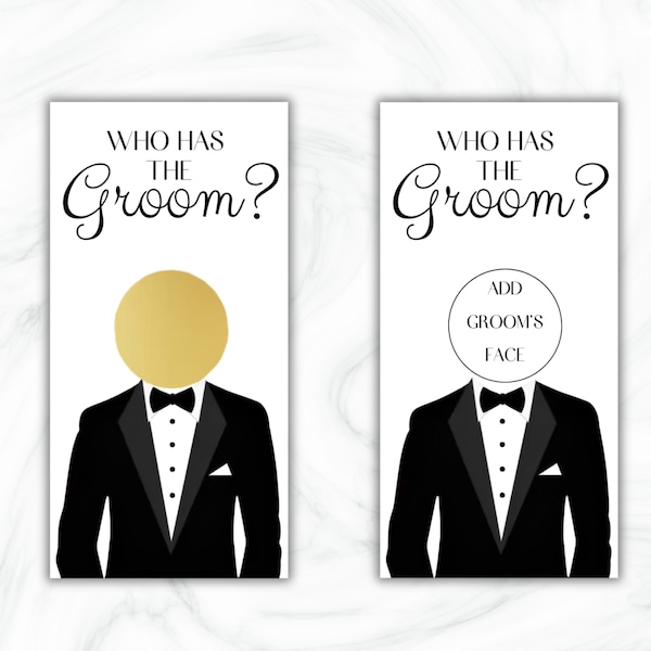 Who has the Groom?,  Bridal Shower Game, Scratch off Bridal Shower Game, Funny Bridal Shower Game, Bridal Shower Games, Scratch off Card